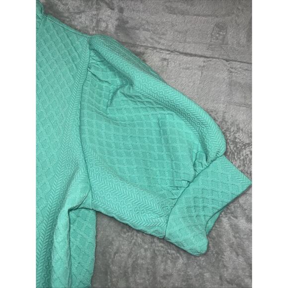 Mint Green Textured Ruffled Neck Frolic Puffy Sleeves with pockets 2XL - Picture 6 of 10